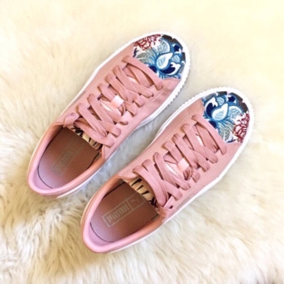 platform hyper embroidered women's sneakers